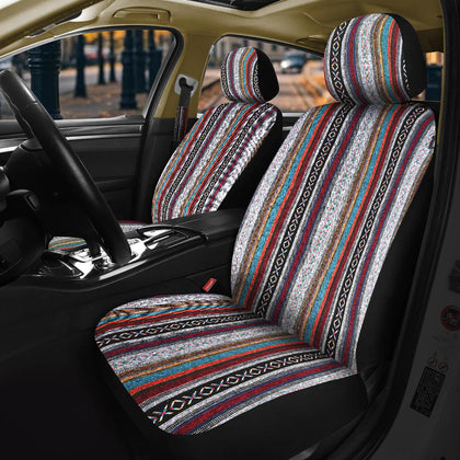 Nilight front seat covers full view showing vibrant Baja stripes and protection