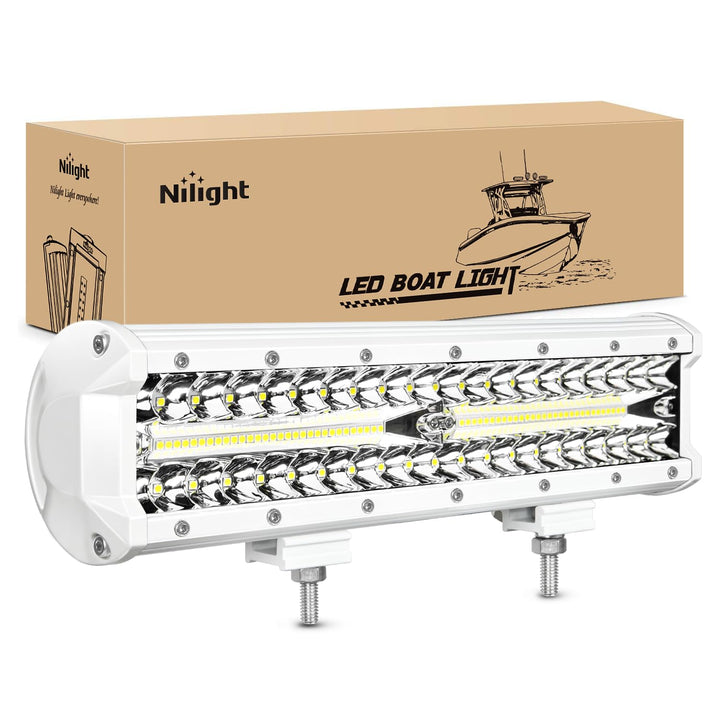 Nilight front view 12-inch LED bar showing compact design and durable finish