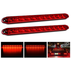 Nilight front view of 16-inch red LED bar showing compact profile and visibility