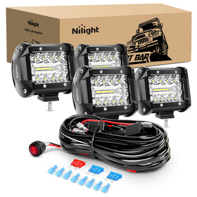 Nilight front view of four 4-inch pods showing compact array and bright output benefit
