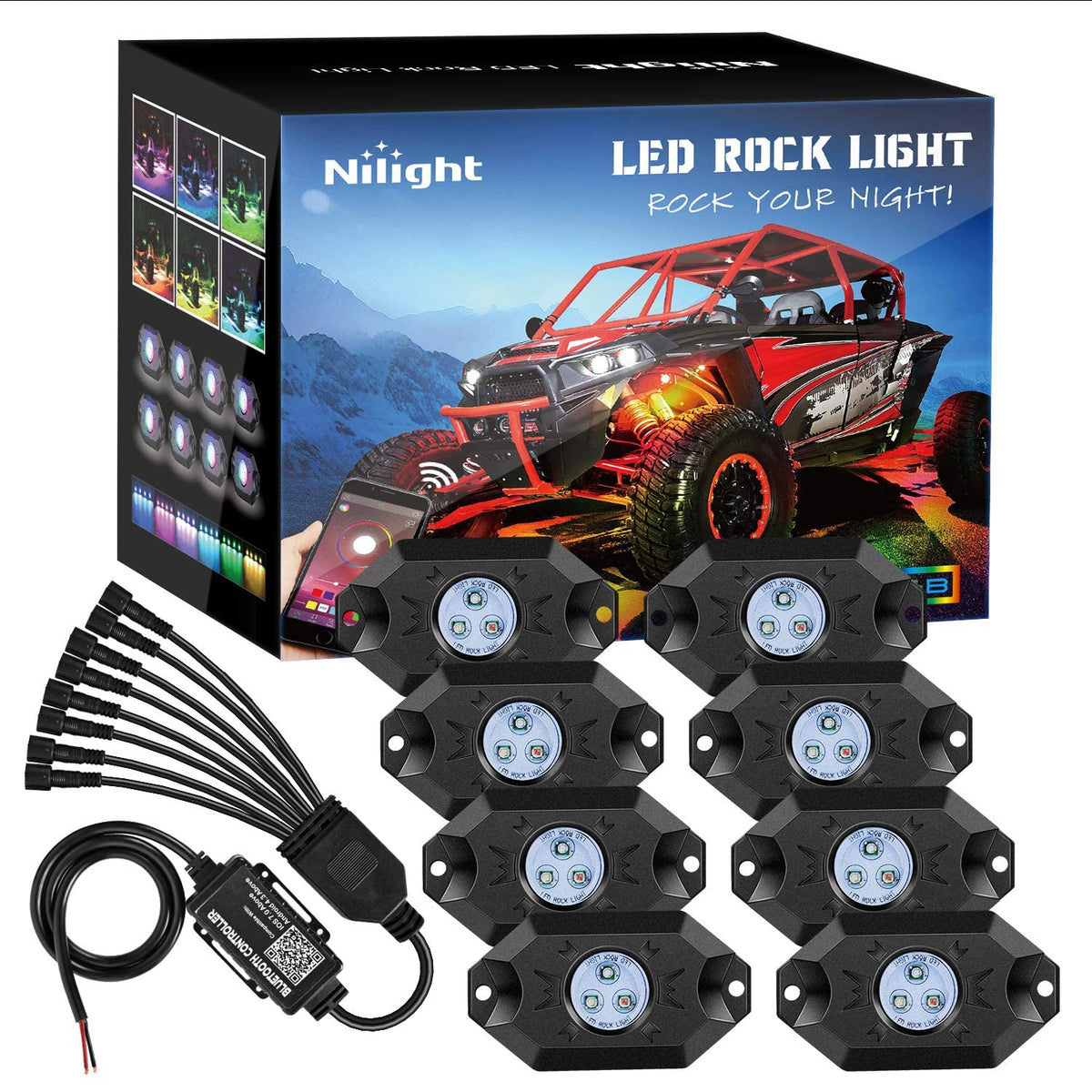 Nilight front view of 8PCS pod kit showing compact durable design and bright colors