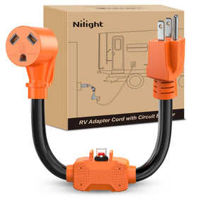 Nilight front view of adapter showing connectors for easy power conversion