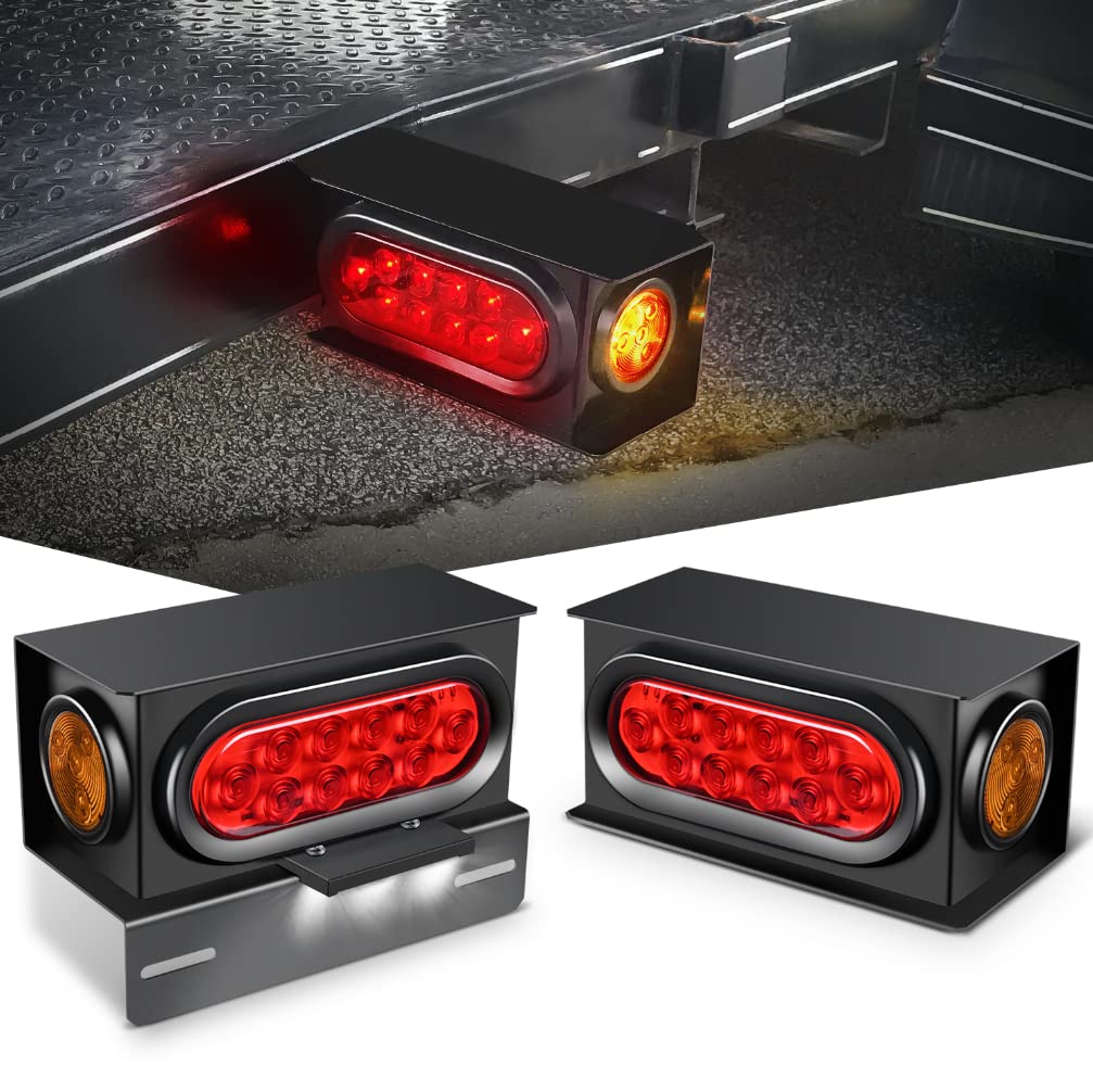Nilight front view of assembled trailer light box showing complete lamp set and mounting benefits