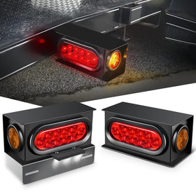 Nilight front view of assembled trailer light box showing complete lamp set and mounting benefits