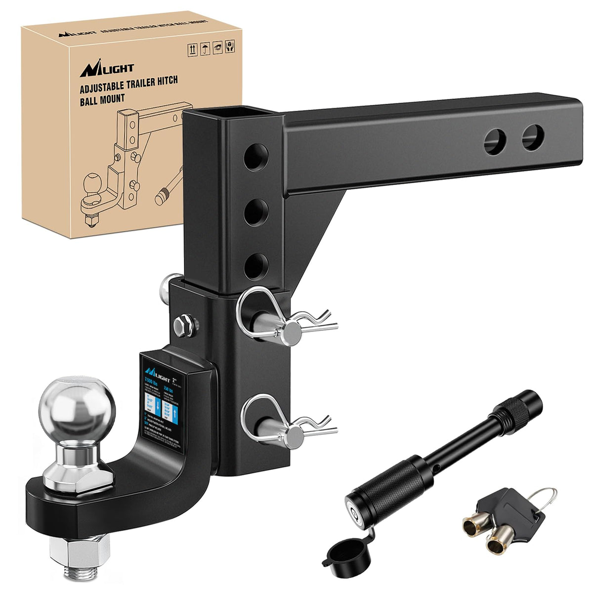 Nilight front view of the adjustable ball mount showing robust construction and versatility