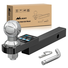Nilight front view of ball mount showing complete assembly and easy hitching benefit