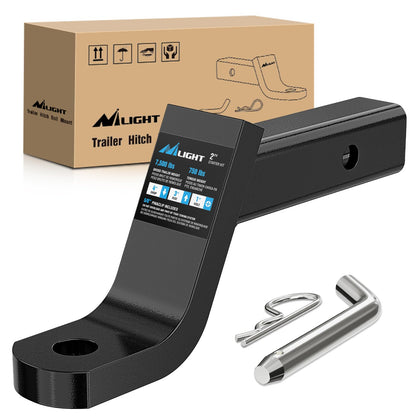 Nilight front view of ball mount showing shape and fit benefit