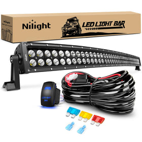 Nilight front view curved light bar showing sleek profile and brightness benefit