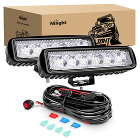 Nilight front view of dual LED pods showing compact design and bright output
