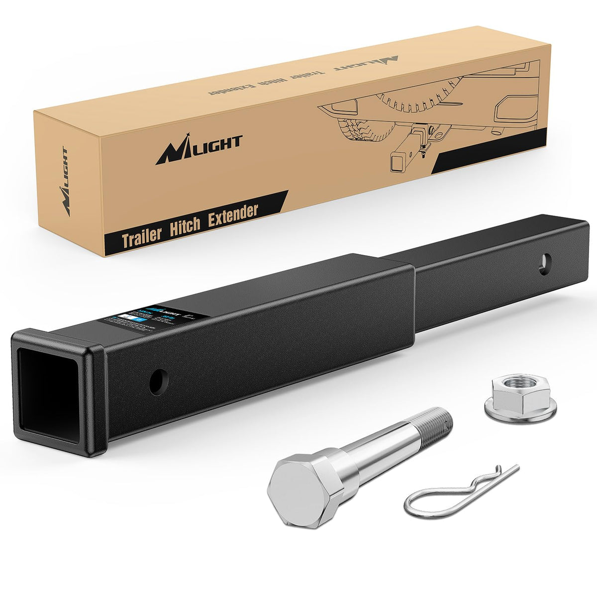 Nilight front view on vehicle hitch showing added clearance benefit