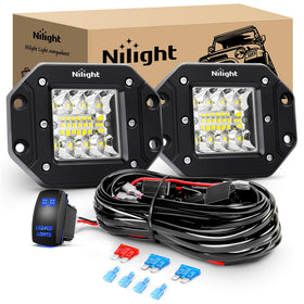 Nilight front view of flush mount pods showing compact profile and bright output