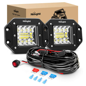 Nilight front view of flush mount pods showing compact profile and bright output