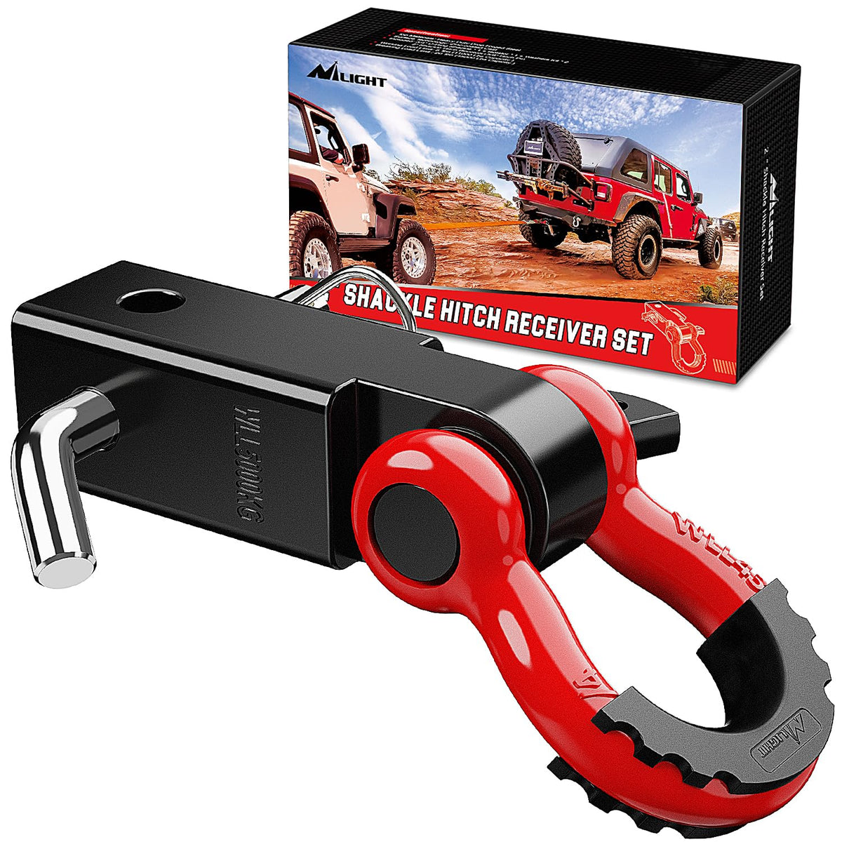 Nilight front view hitch receiver showing solid fit and universal 2" compatibility