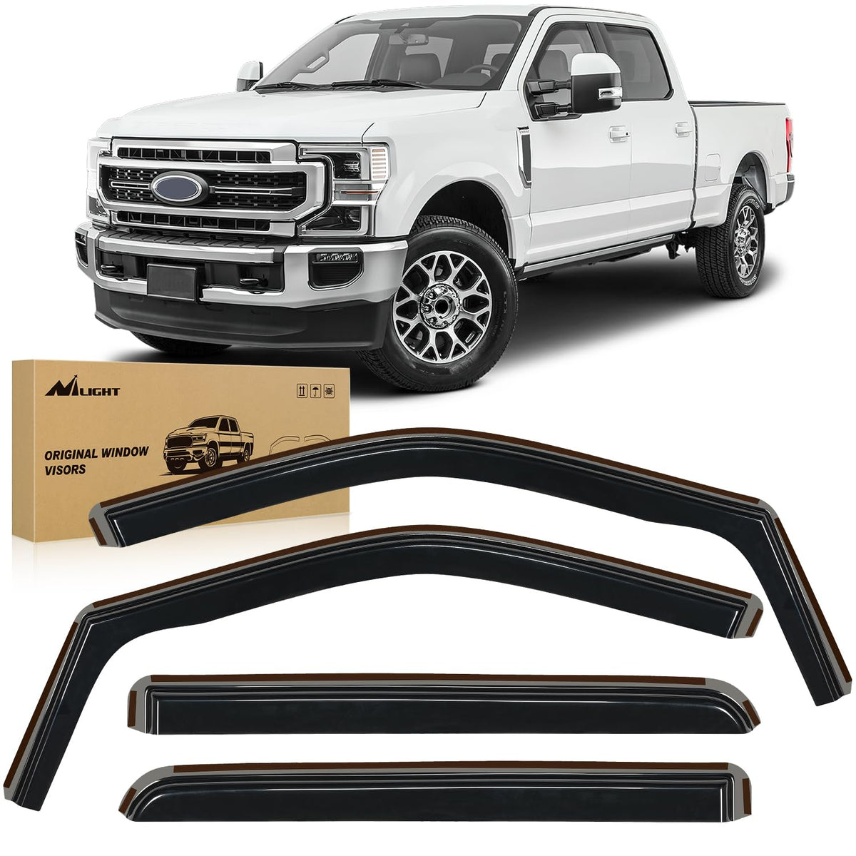 Nilight front view installed on Ford F250 showing sleek protection and improved airflow