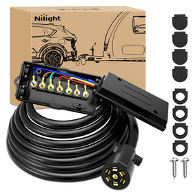 Nilight front view of molded 7-way plug showing secure connection benefit