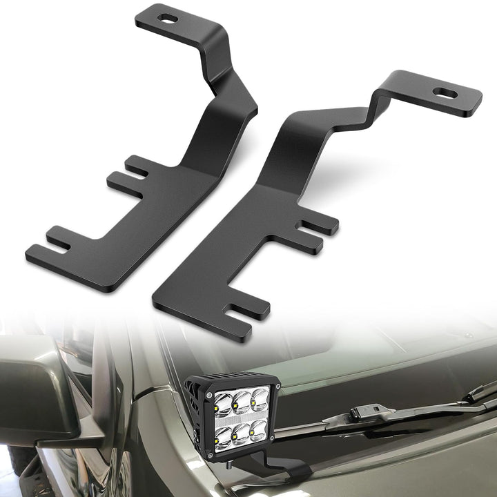 Nilight front view showing brackets mounted on hood for precise fit