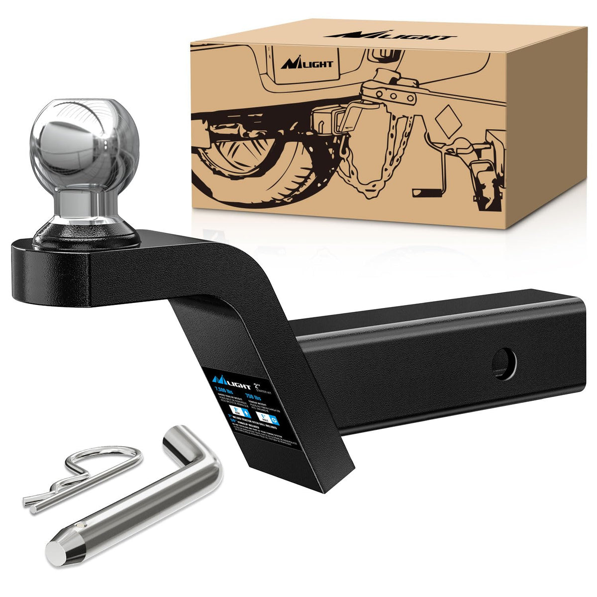 Nilight front view mounted on receiver showing secure fit and easy installation