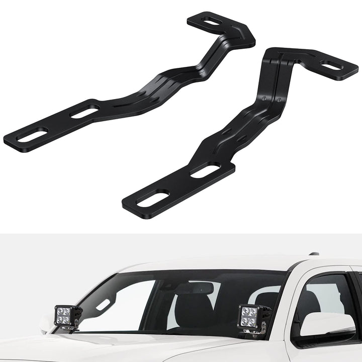 Nilight bracket front view on Tacoma showing secure fit and improved side lighting