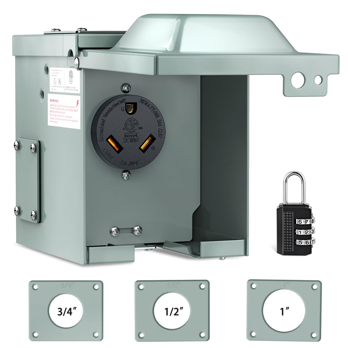 Nilight front view outlet box showing secure outdoor installation benefit
