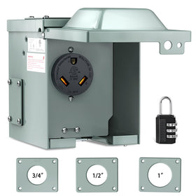 Nilight front view outlet box showing secure outdoor installation benefit