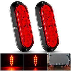 Nilight front view of 6-inch tail lights showing bright red beam and improved visibility