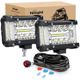 Nilight front view of the 4.3-inch pods showing compact durable housing and easy mount benefit