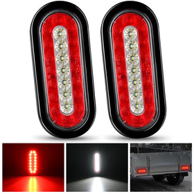 Nilight front view of two 6-inch LED tail lights showing clear signals and bright visibility