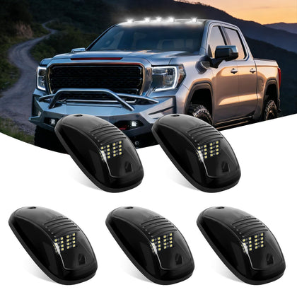 Nilight front view packed lights showing five smoked-lens lamps for improved visibility