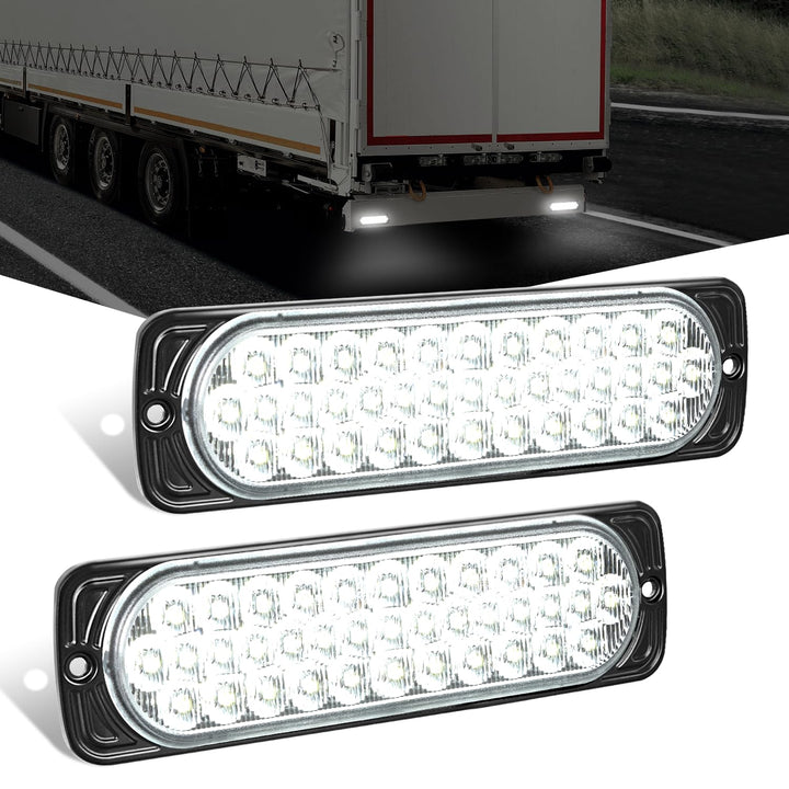 Nilight front view of paired tail lights showing lens and bright output benefit
