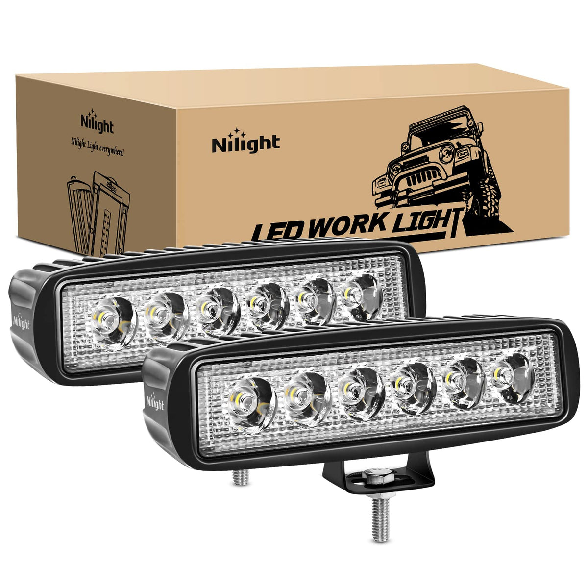 Nilight front view pair showing compact design and high visibility benefit