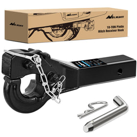 Nilight front view pintle hitch showing secure connection benefit