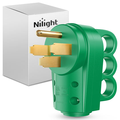 Nilight front view plug showing prongs and secure housing for safe connection