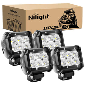 Nilight front view of 4 LED pods showing compact pack and bright output benefit