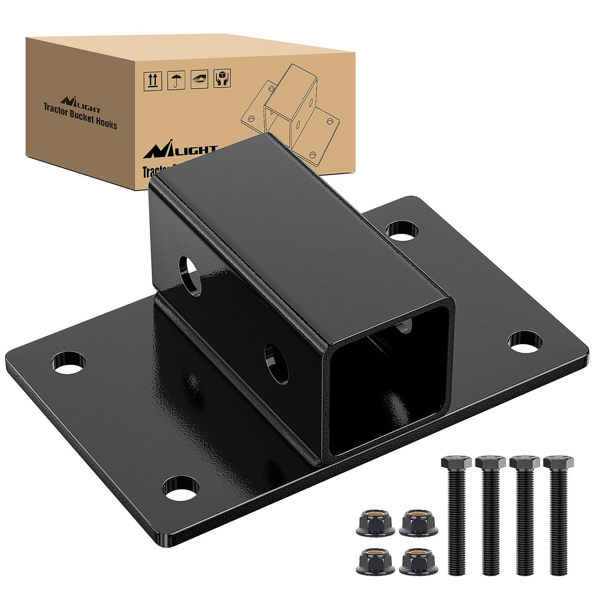 Nilight front view receiver mounted showing secure bolt-on fit and extra tow capability