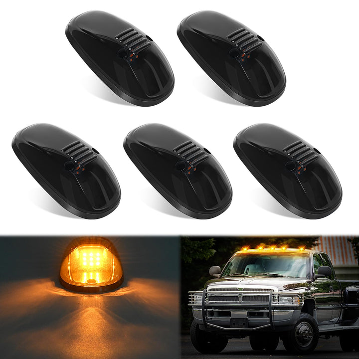 Nilight front view smoked cab marker light showing clean amber glow and improved visibility