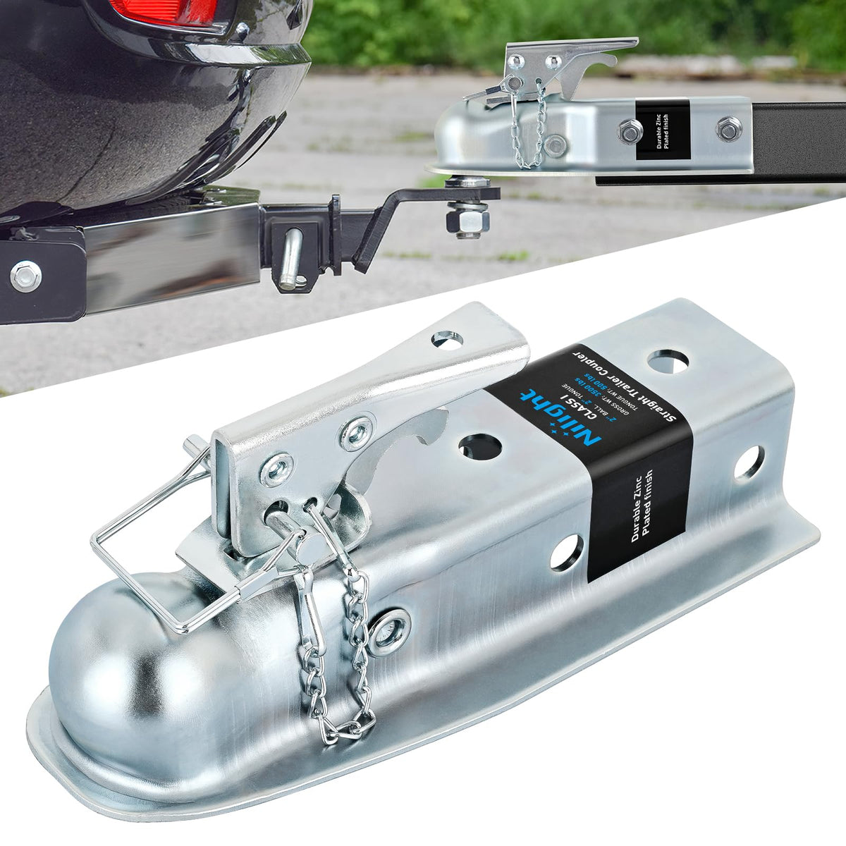 Nilight front view of straight coupler showing secure fit and strength