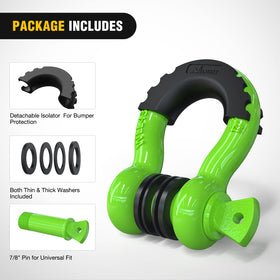 Nilight galvanized and powder-coated finish protecting shackles from corrosion