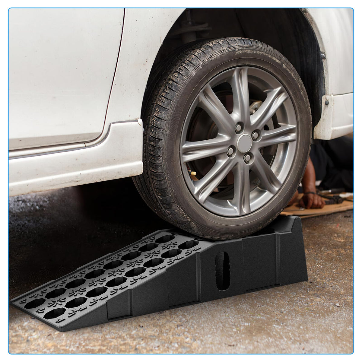 Nilight ramps stored in garage demonstrating portability and convenience