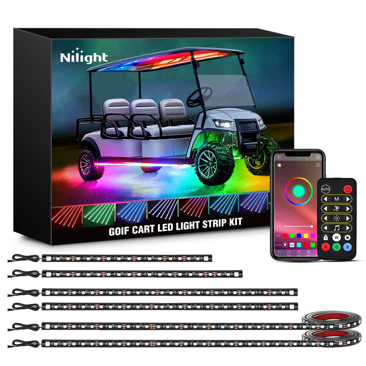Nilight front view showing full underglow and bright visibility