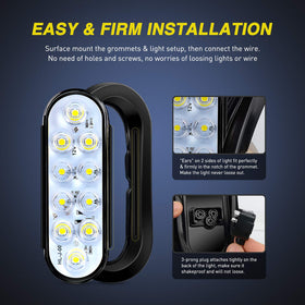 Nilight grommet-mounted back view demonstrating sealed housing and easy surface mount
