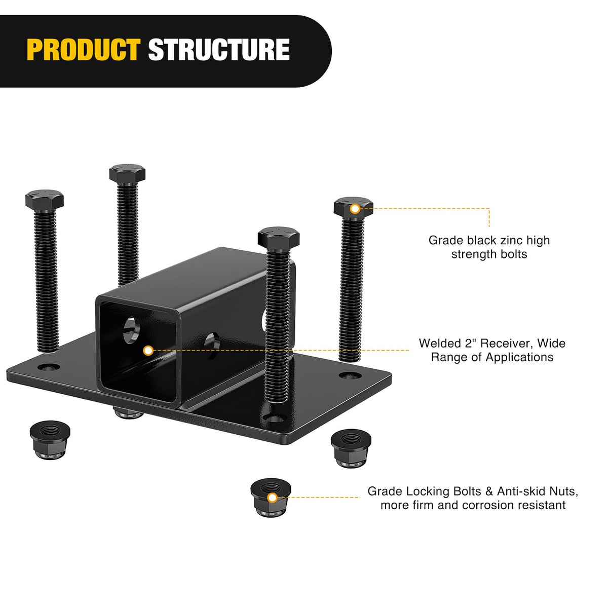 Nilight hardware and bolt kit laid out with Grade 10.9 bolts for reliable fastening