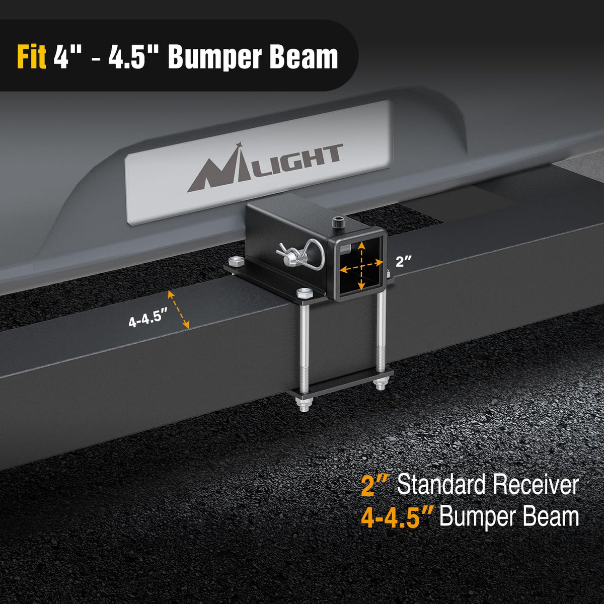 Nilight included mounting hardware and 5/8" hitch pin for quick setup benefit