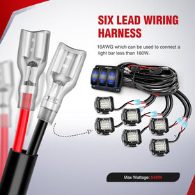 Nilight 16AWG harness closeup showing heavy stranded wires for reliable power delivery