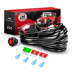 Nilight wiring harness front packaging showing kit contents and convenience