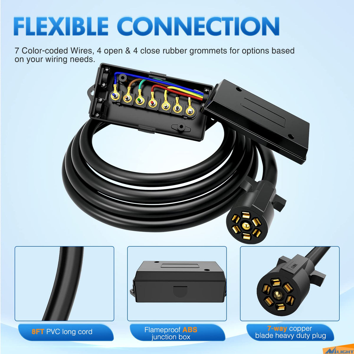 Nilight wiring harness installed on truck demonstrating secure, strain-relieved routing