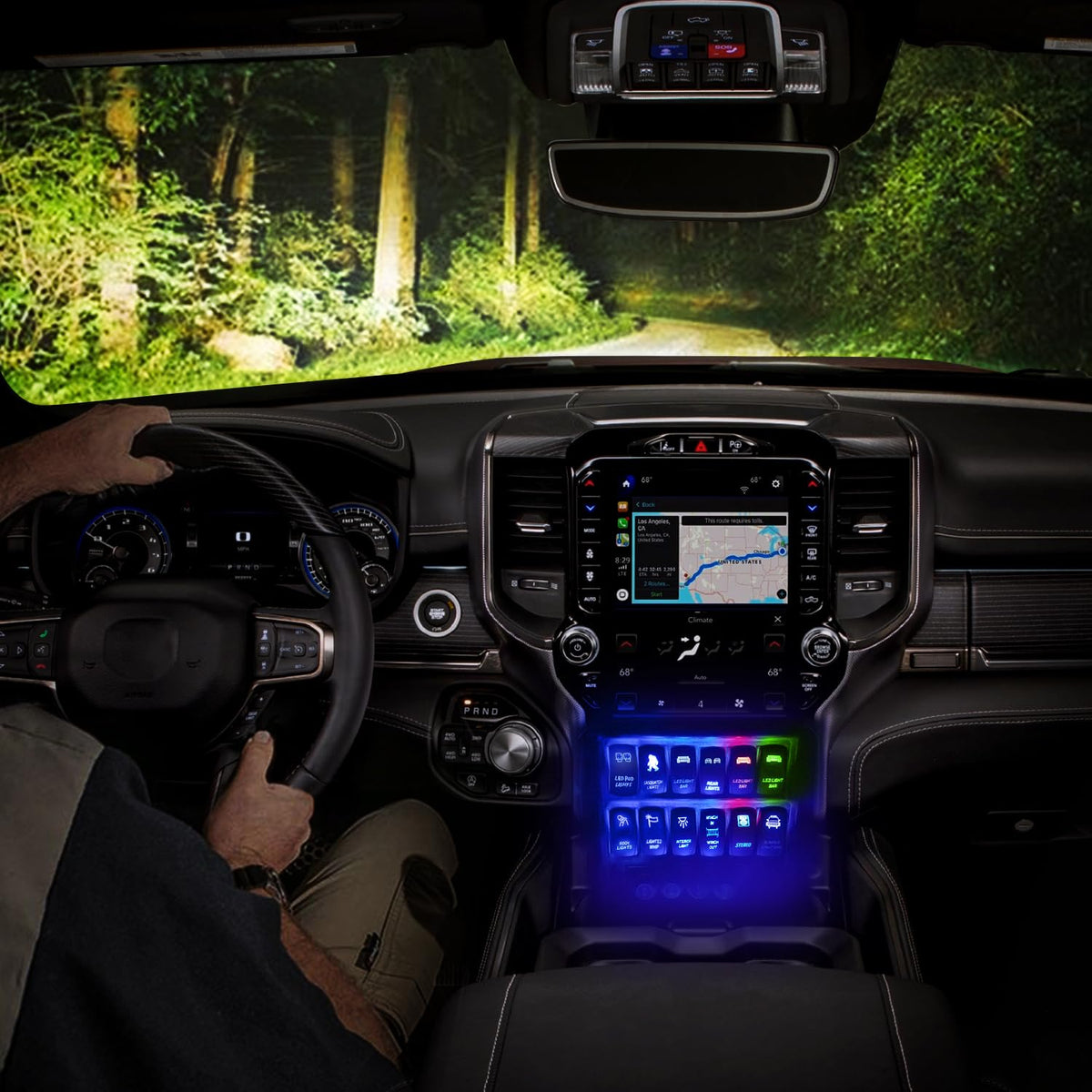 Nilight harness mounted in a dash panel demonstrating neat professional fit