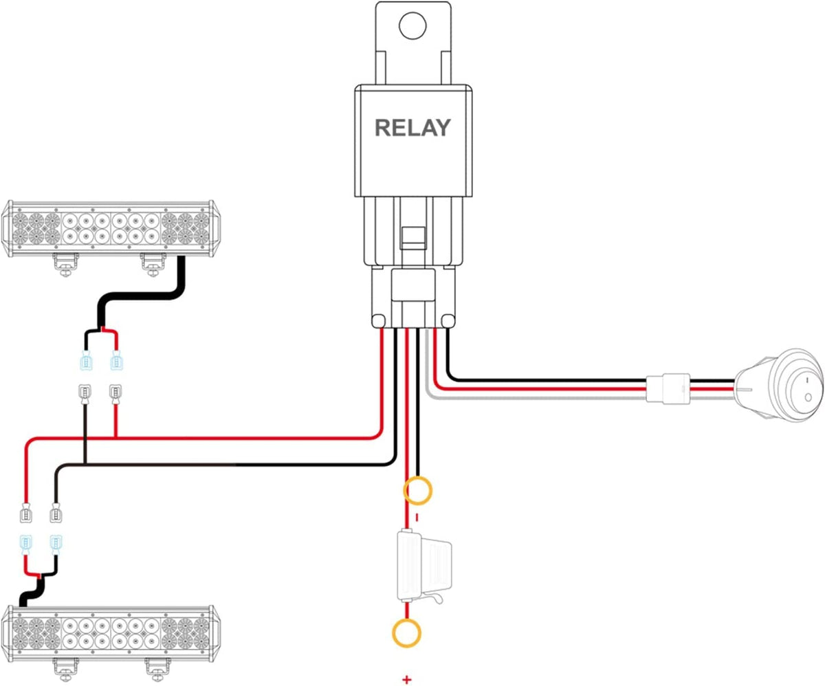 Nilight dual output leads connection showing stable dual-light power