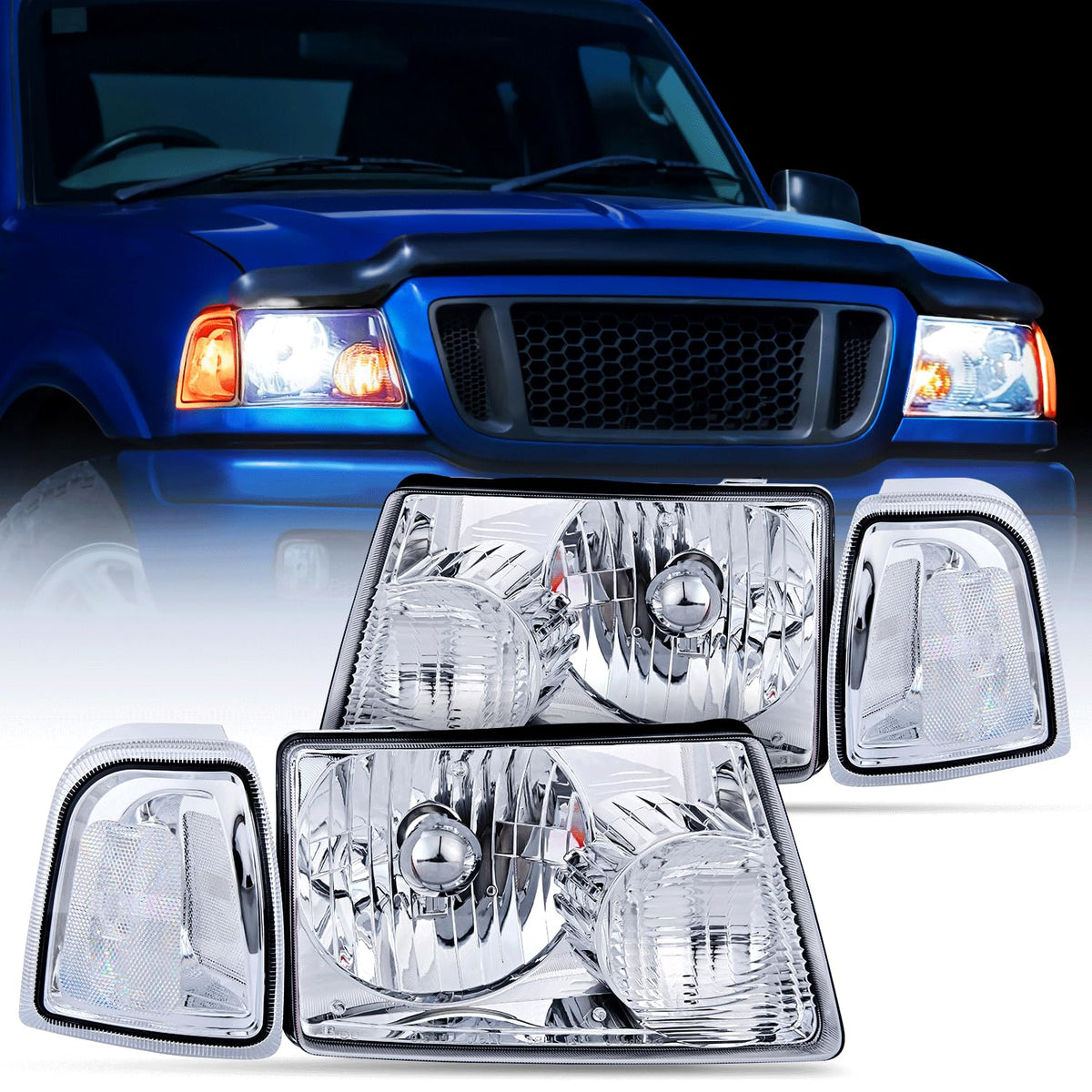 Nilight front view of headlight assembly showing clean lens and fit benefit