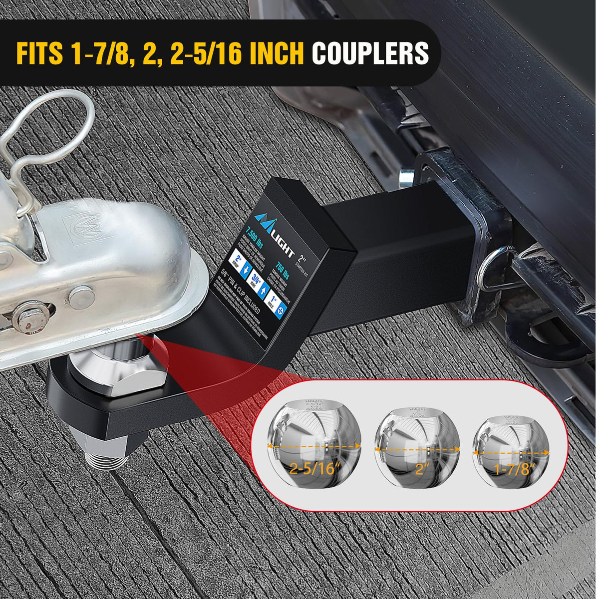 Nilight hitch ball attached to a boat trailer showing reliable towing performance