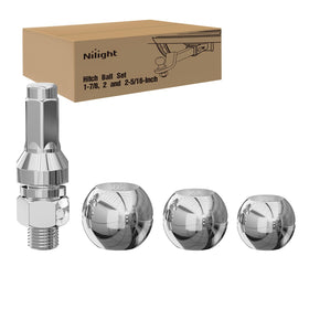 Nilight front view of chrome hitch ball showing polished finish and shape for durable towing